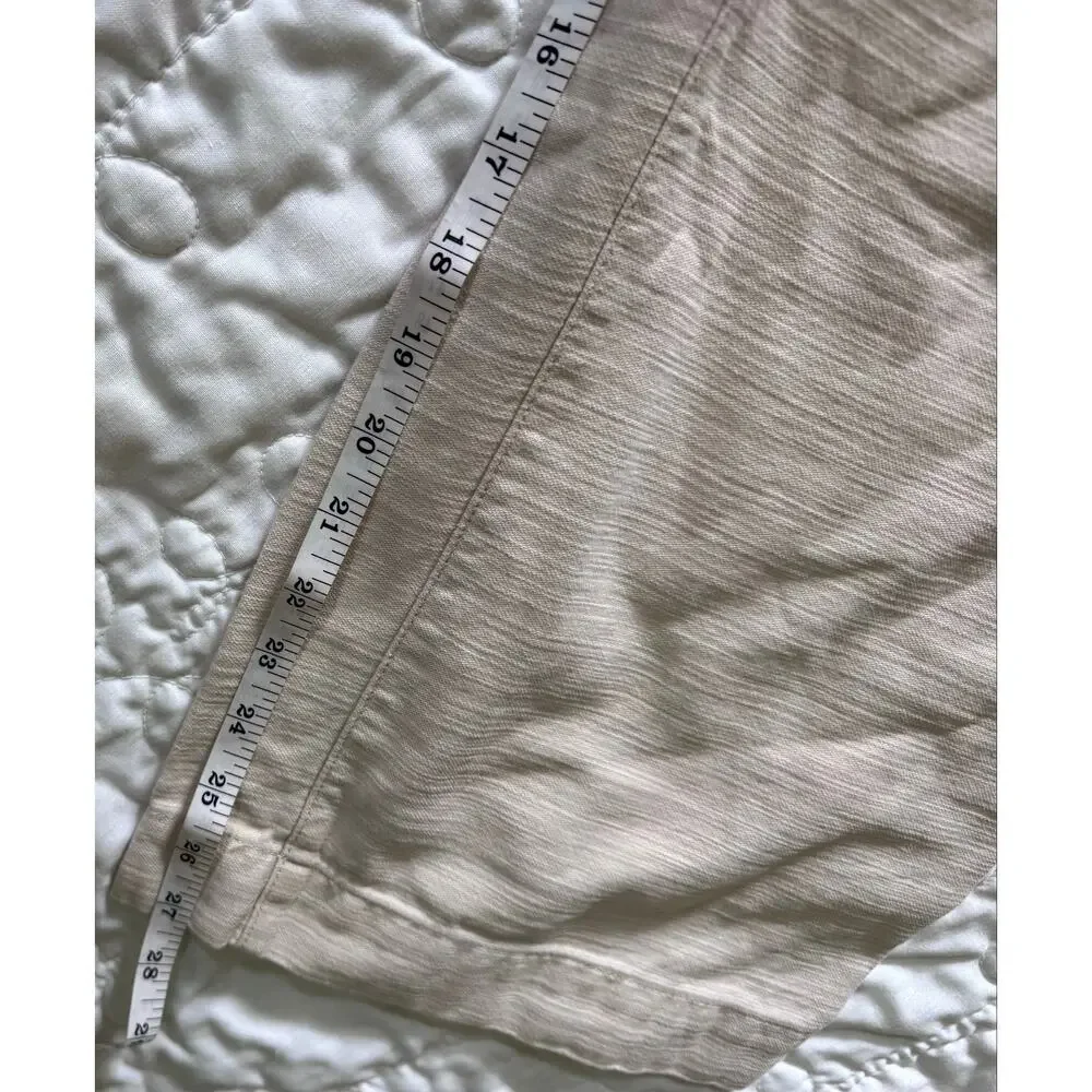 J. Crew Twill Paper Bag Wide Leg Full Length Pants Beige Khaki Women 14 Cotton